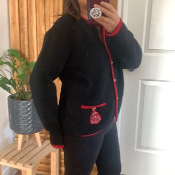 Pendelton vintage Virgin Wool‎ Holiday Gold Button Front Sweater. M - Picture 10 of 10